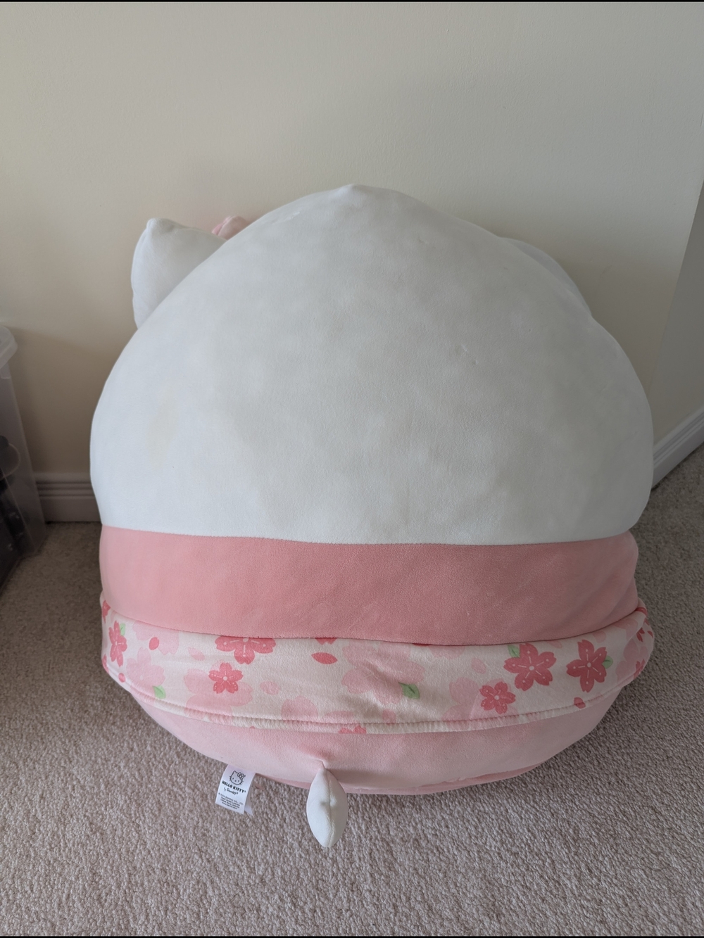 Hello Kitty Plush Pouf Bean Bag - White & Pink - Picture 2 of 3